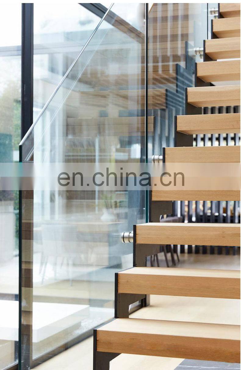 Invisible Wall Side Stringer Stairs Indoor Wood Staircase Design Diy Floating Stairs