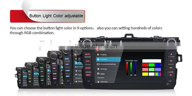 Pure Android 4.4 HDCapacitive 8" Touch Screen Car Audio Radio for Toyota corolla GPS NAVI , WIFI,BLUETOOTH,SWC,MP3,USB,SD,AUX,3G