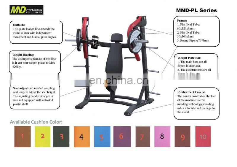 Sport Exercise Sporting Equipment MND Fitness new arrived incline lever rowing machine plate loading machine gym equipment fitness equipment