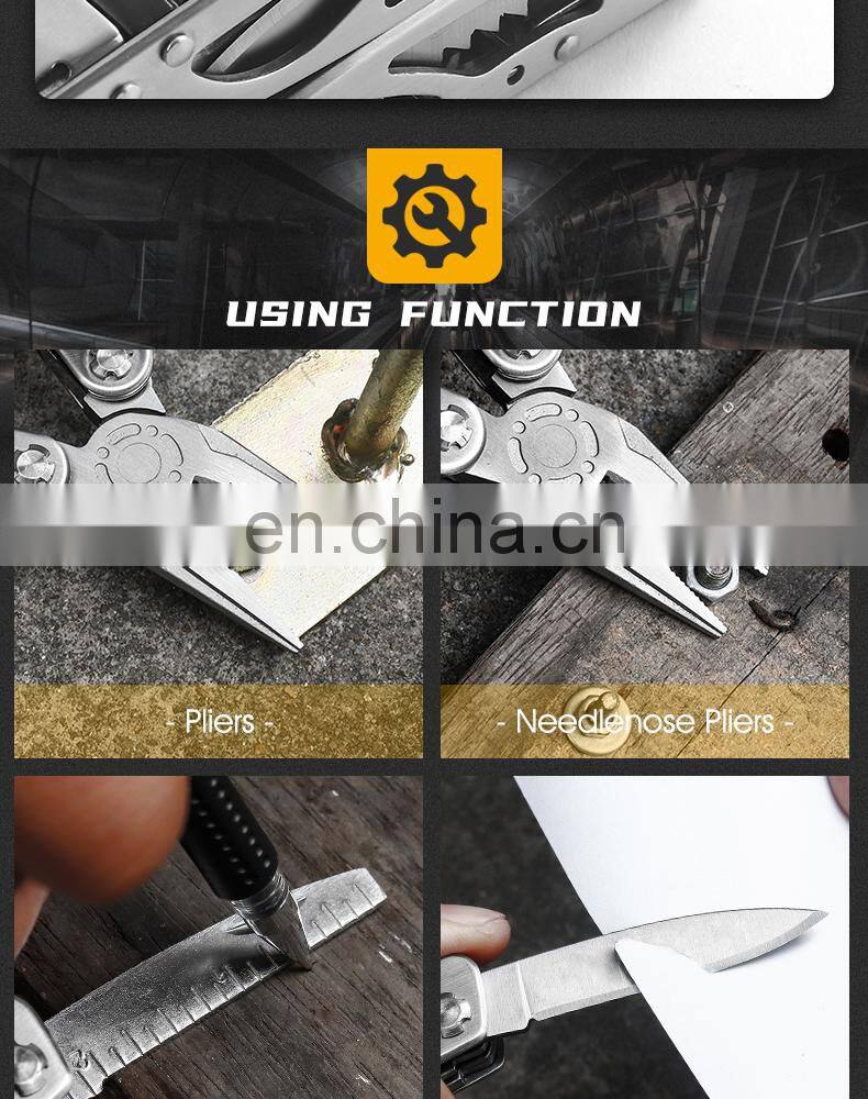 New Outdoor Stainless Steel Folding Pliers 16 in 1 Multi-function Pliers Home Pocket Combination Maintenance Tool