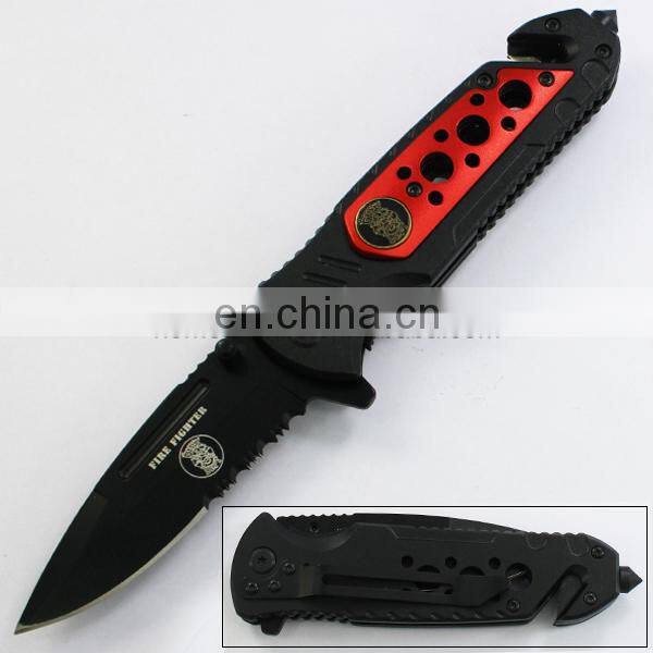 8" Hot Seller Stainless Steel Half Serrated Blade with Aluminum Handle Folding Military Pocket Knife
