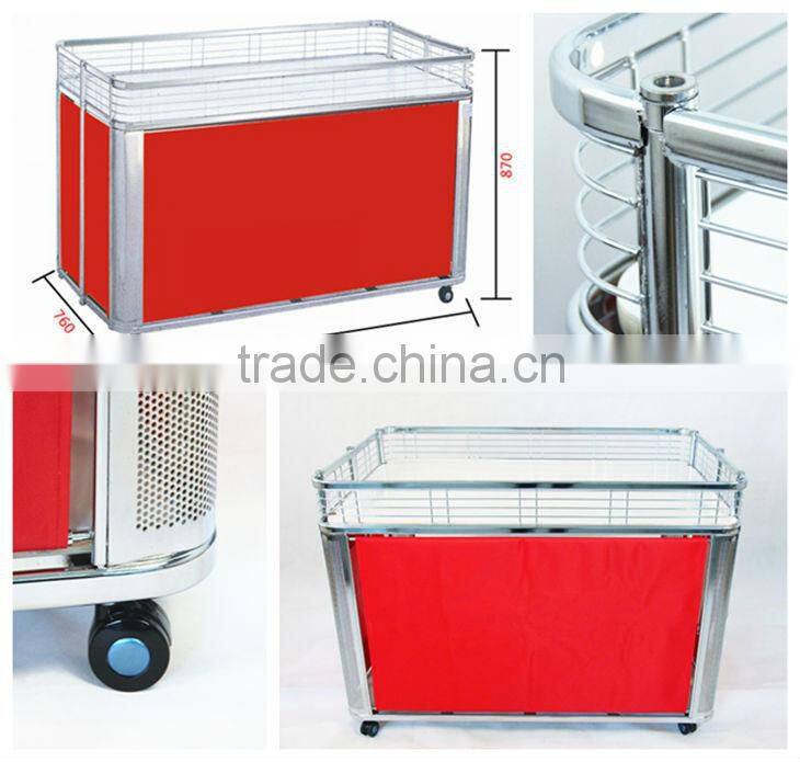 Supermarket folding promotion table with wheels