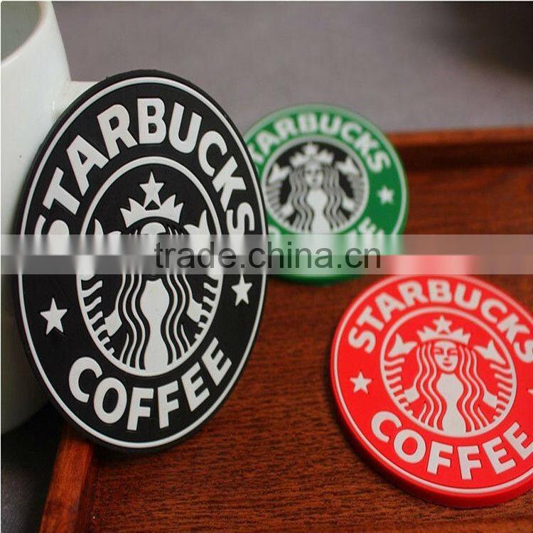 flower shaped waterproof PVC placemats for gifts, fancy design silicone cup pad