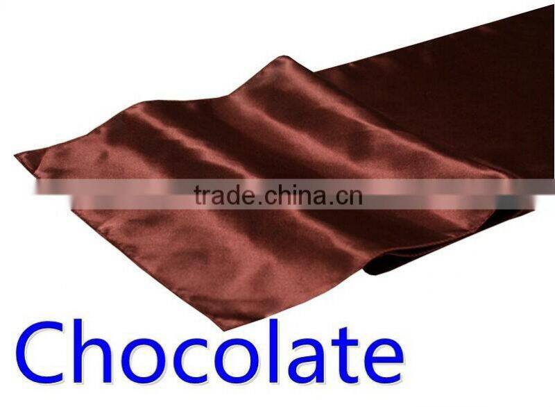 hot selling ployester satin table runner for wedding decoration, turquoise color