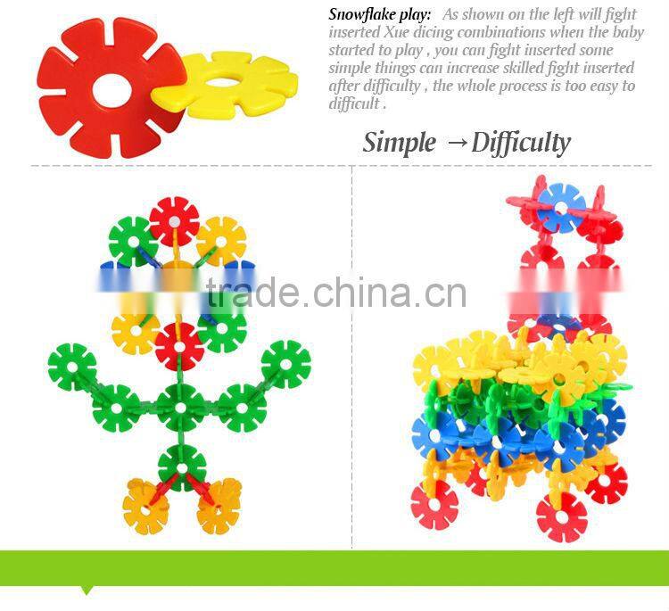 Super quality plastic toys building blocks snowflake building blocks diy building blocks