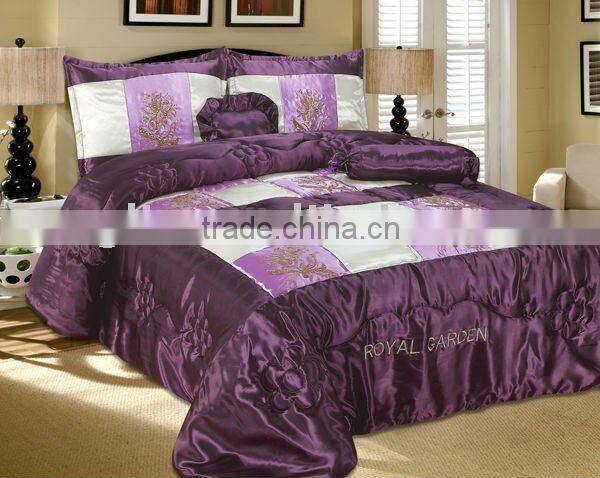 2016 5Pcs Satin Embroidery Comforter Set