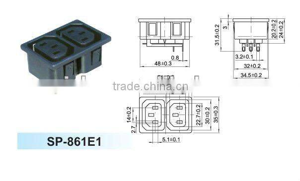 Female electric socket outlet of Australia type