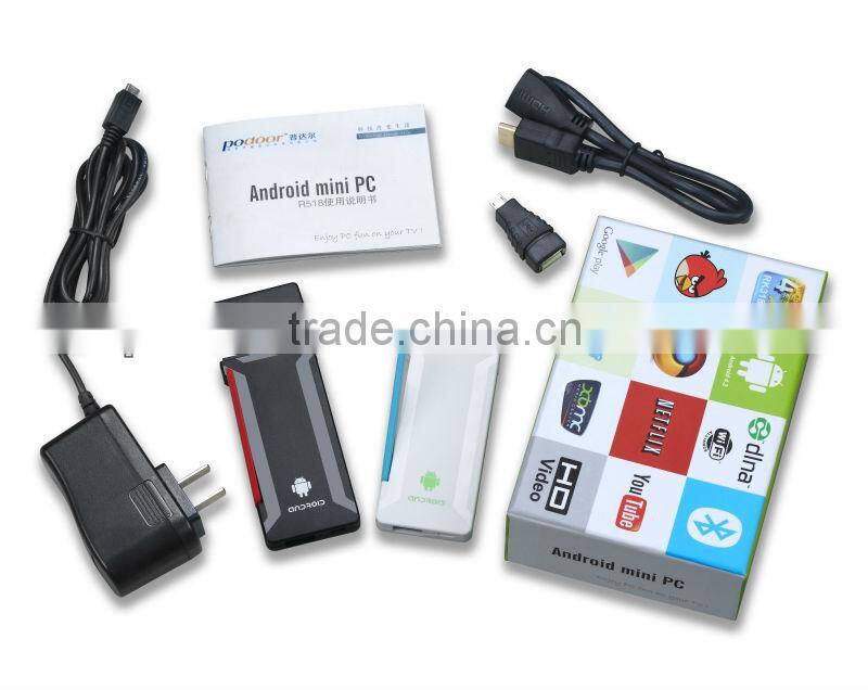 Podoor T518 Quad Core CPU 2GB RAM /8GB ROM mini pc Android TV box TV sticker Miracast DLNA Display HDMI