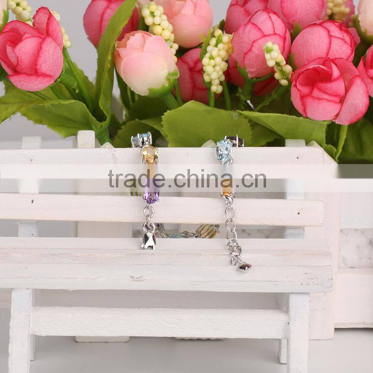 2015 china supplier fashion jewelry new product wholesale white plated natural color stone bracelets for women