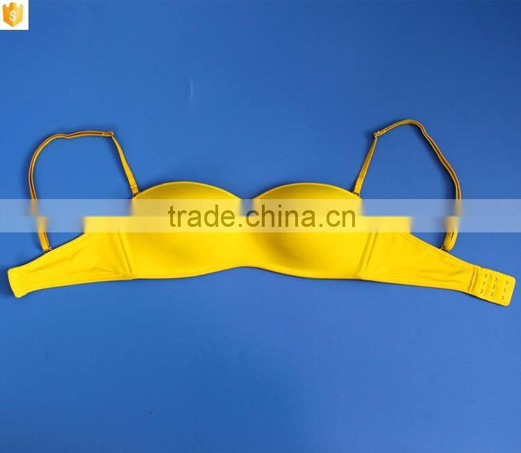 Latest fresh yellow big cup ladies gym wear