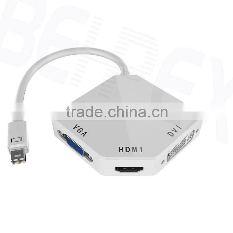 3-in-1 Mini Displayport Adapter DP to VGA DVI for MacBook