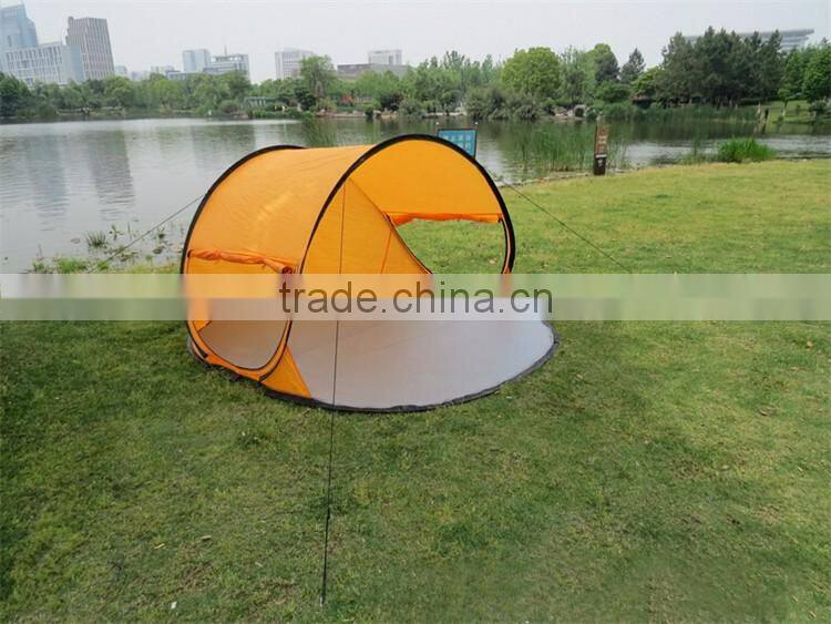 Curved Design 3- 4 People Beach Shade Tents Wind Proof Pop Open Beach Ttent Pop Up