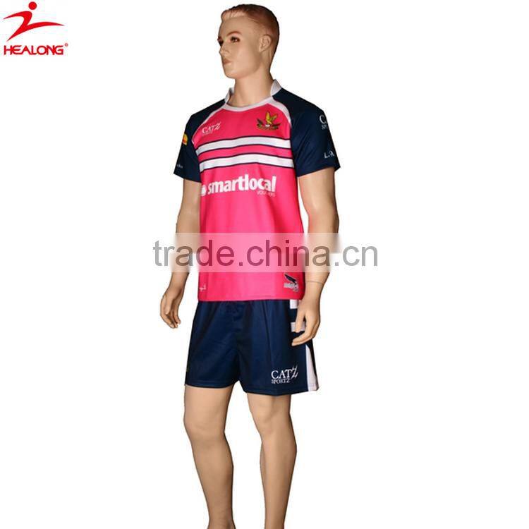China Custom Red Cheap Rugby Jersey