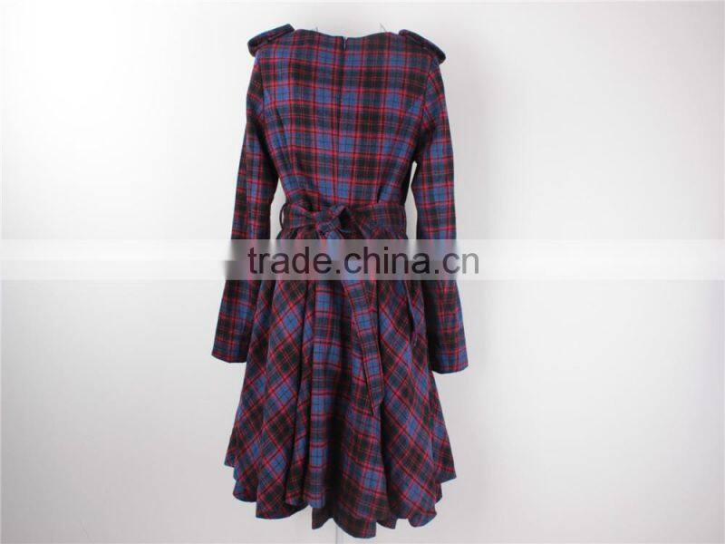 Lady's garment stock lot checked winter coat and dress