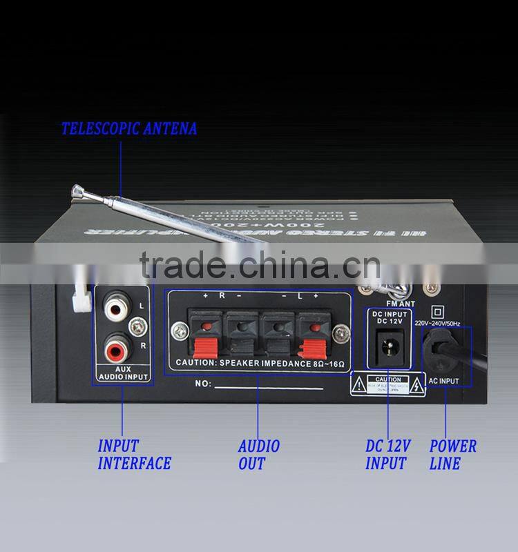 Minsound USB-700M professional power amplifier with U disk YT-698D with usb/sd three colour