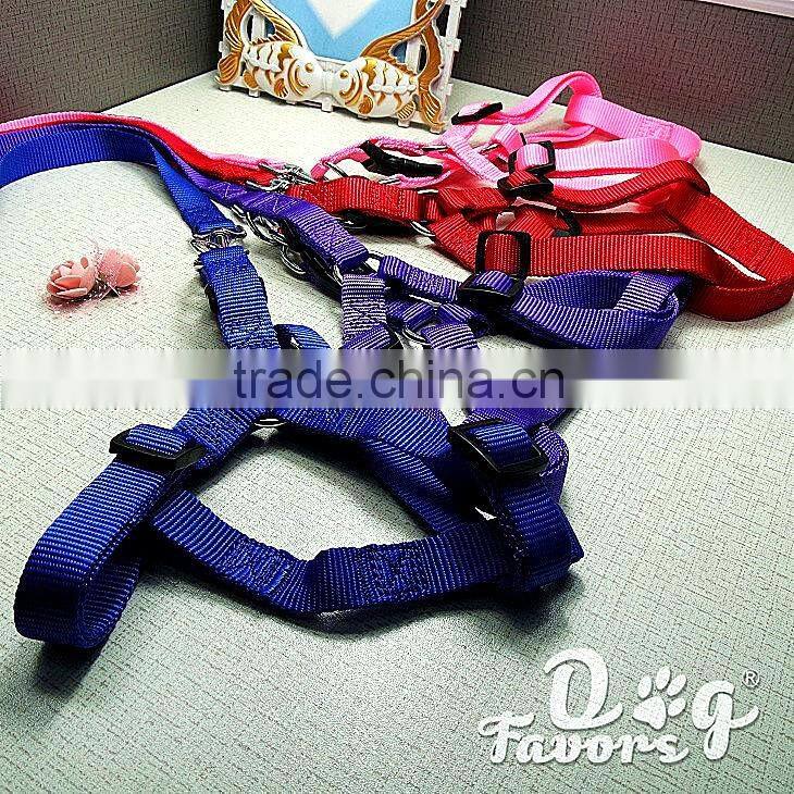 Summer Use Heavy Duty Outdoor Sport Dog Traning Harness and Leash, Classic Solid Nylon Dog Harness and Leash