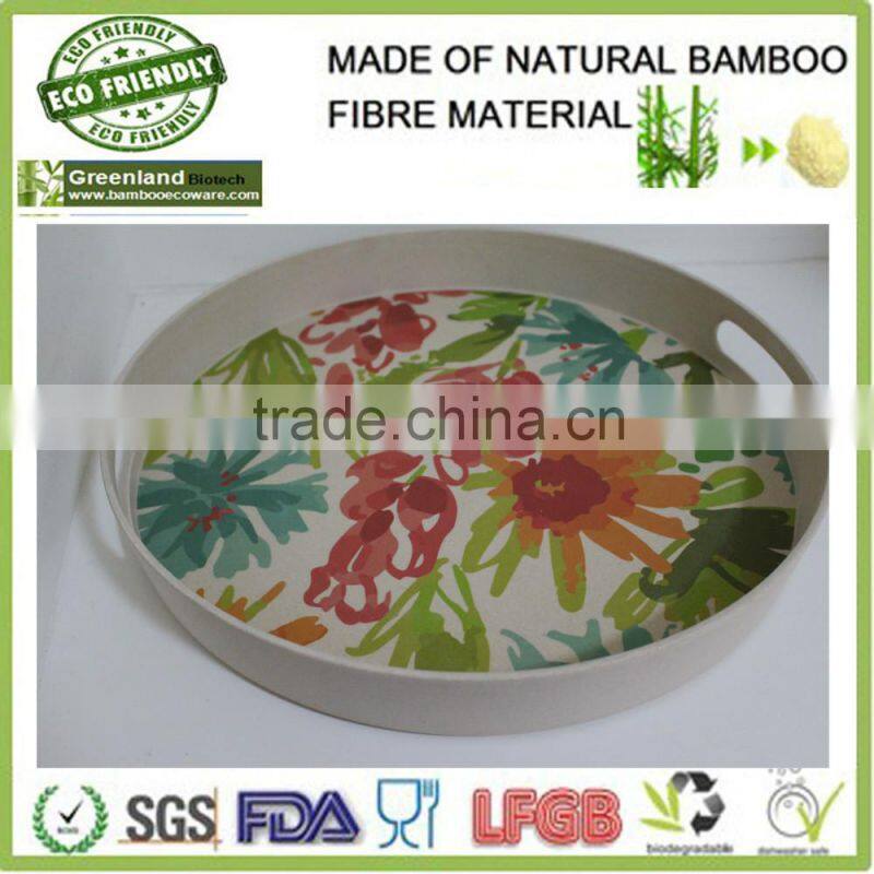 Greensun selling green bamboo fibre natural biodegradable dishes tray for home party
