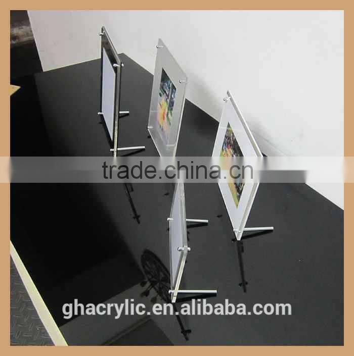 customized free standing acrylic photo frame with advertising nails