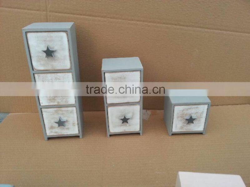 MHOME Wooden drawer box set of 3