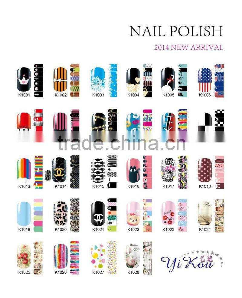 Hot sale nail art Decals sticker 14 tips mixed Self Adhesive foil sticker