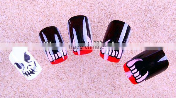 2016 Halloween fingernail false nail tips festival flamming scary nails