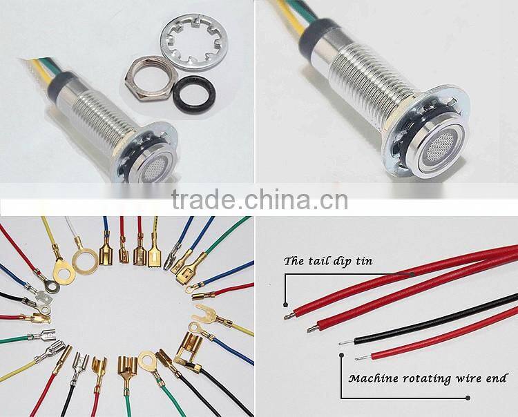 8mm diameter metal flat head 220v red green dual color led short screw indicator light