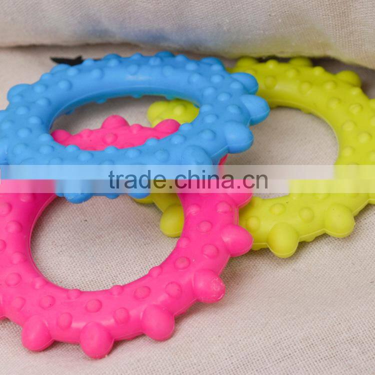 sun shaped rubber squeaky pet dog chew toy