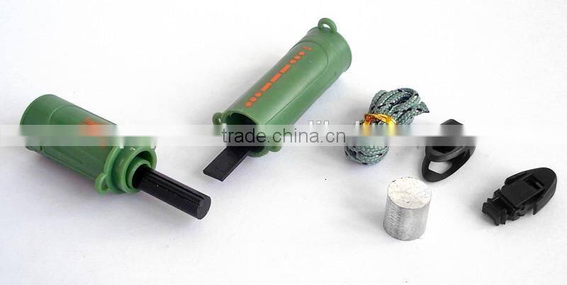 10 in 1 function emergency survival kit fire starter with led lamp compass