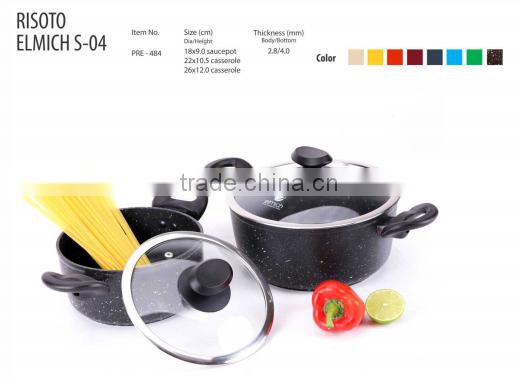 Non-Stick Customized Forging Aluminum Fry Pan Set Risoto Elmich S-04