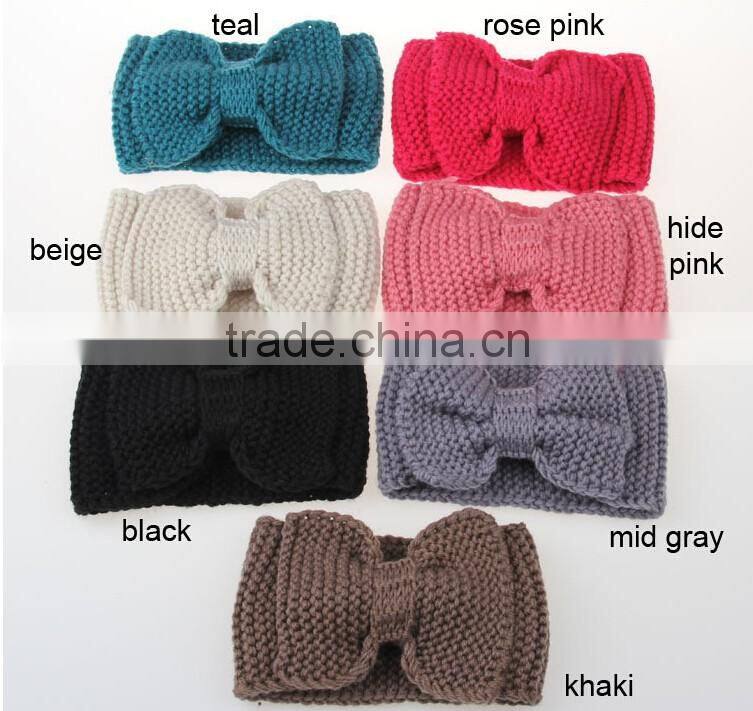 >>NEW handmade chunky Knitted Winter bowknot Headbands for Women/