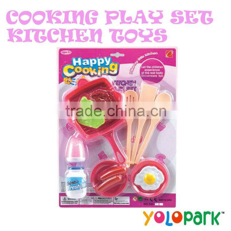 Girls Colorful Mini Kitchen Cooking Play Set Toys