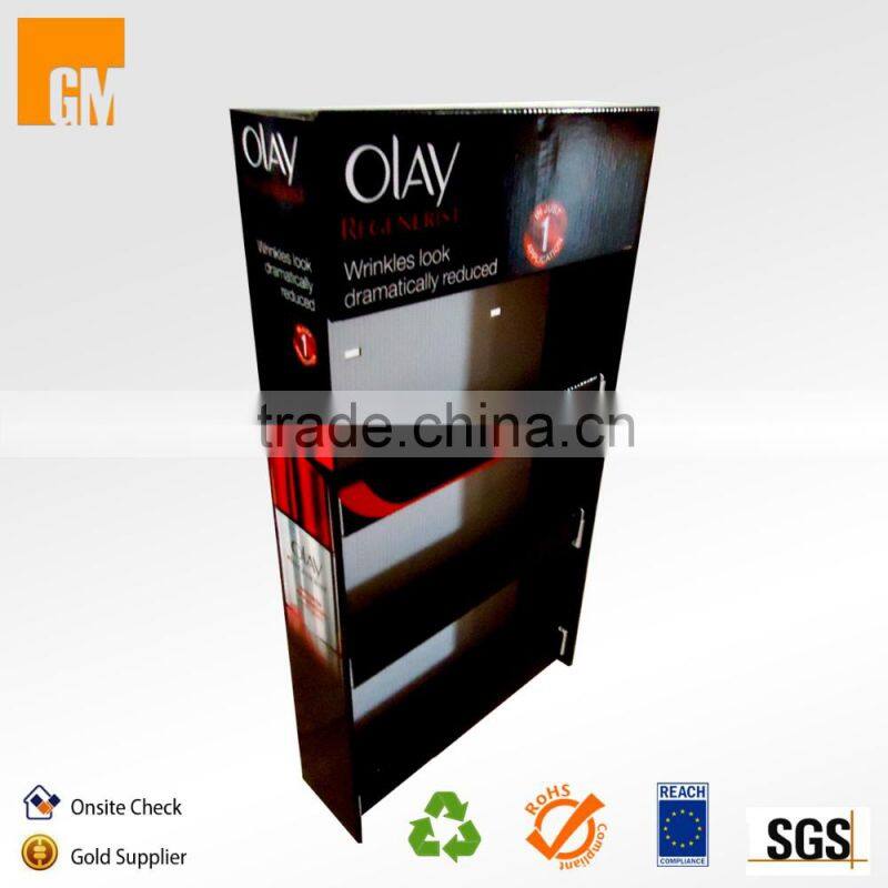 Durable Cardboard 4-Tier Floor Display Shelf for Cosmetic