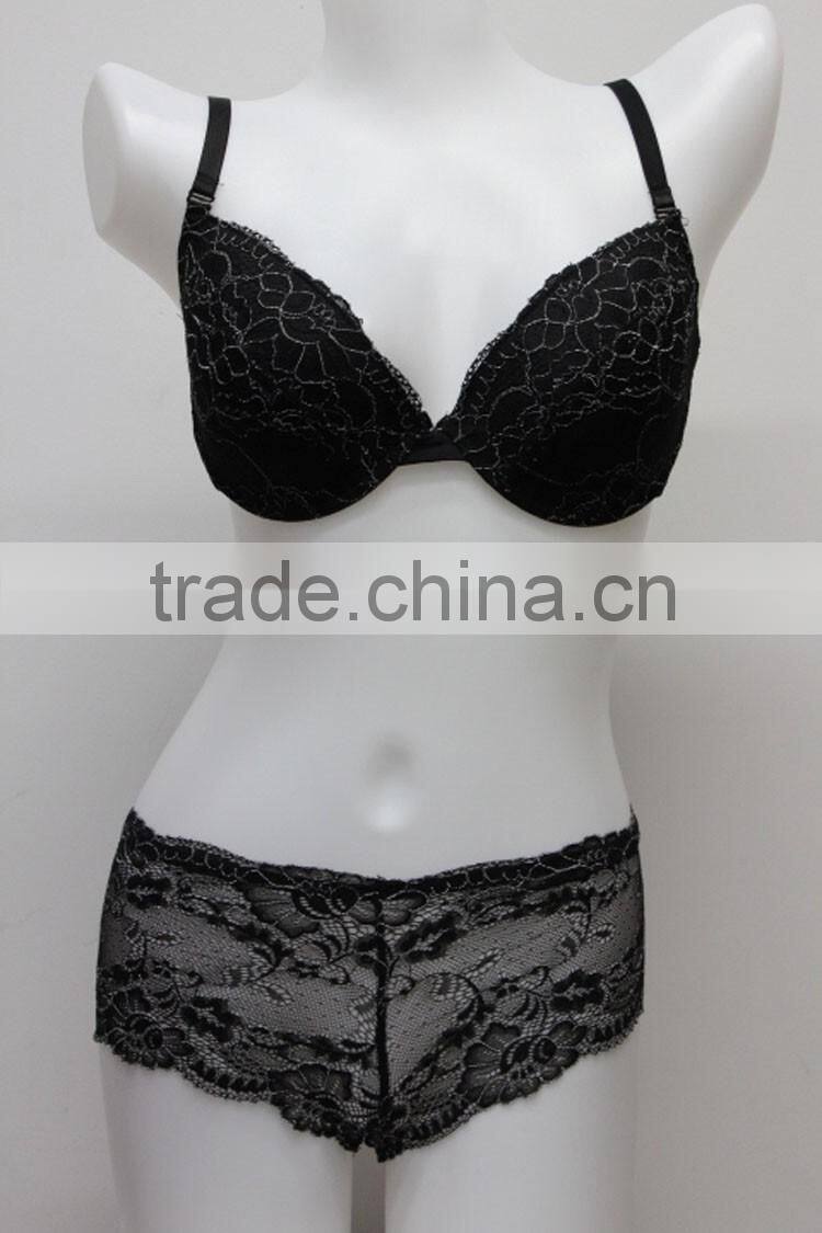 Custom Make Design Sexy Girl's Underwear Transparent Women's Lingerie Cotton Hot Sexy Bra Panty Set