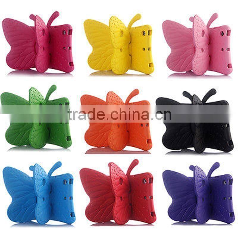 Lovely butterfly 3D animal EVA foam defender case for Apple iPad mini 2 3 with stand