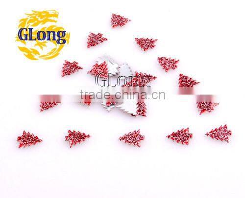 10*11mm Hot Fix Iron-on Nailhead Christmas Tree Shape Aluminum With Irregular Spots DIY For Bag Shoe Phone #GT094A-11P(Mix-s)