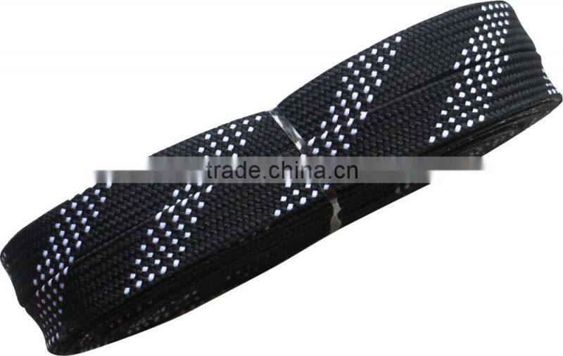Custom hot selling polyester falt waxed non-waxed hocky shoelaces