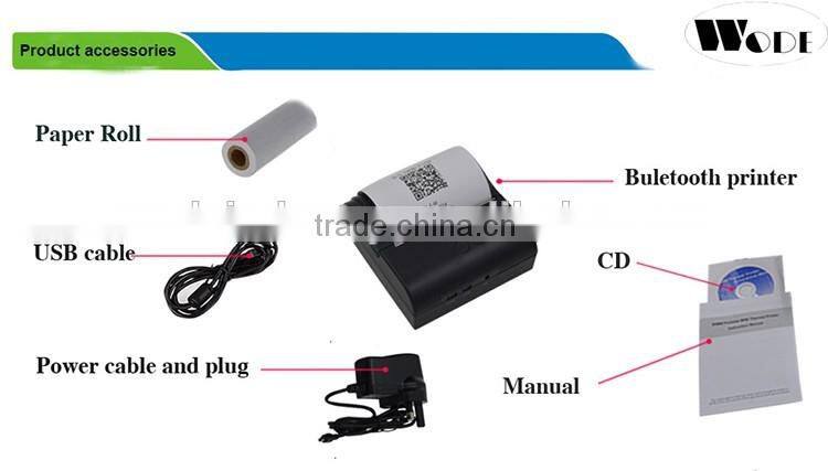 80mm mini mobile bluetooth receipt printer portable thermal printer for Android and IOS