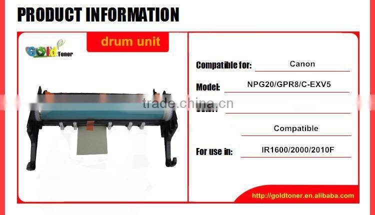 Compatible for IR1600 IR2000 IR2010F black drum unit for NPG-20 GPR-8 CEXV-5