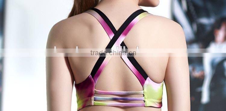 2016 new fashion sport bra quick-drying bra active wear colorful pattern designer sports bra for ladies