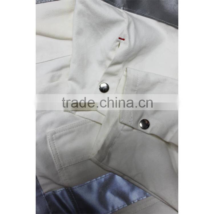 Mens white 3m reflective safety mechanic work winter coverall