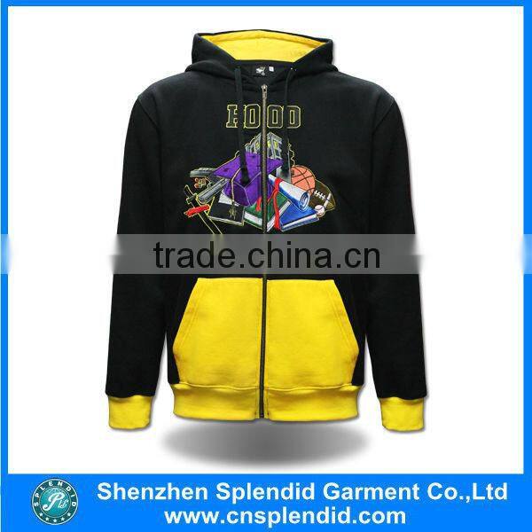 embroidery zipper hoodie polar fleece sweatshirts