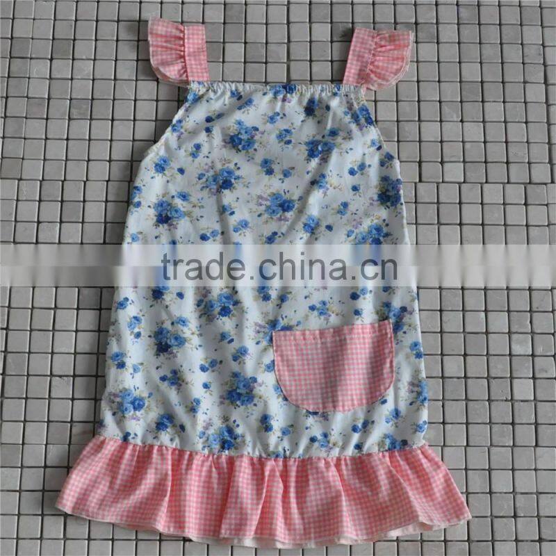 Kids Girls Clothing 2016 Child Fall Outfits Stripe Ruffle Dress Sun Flower Boutique