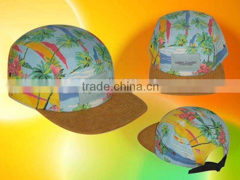 print pattern 5 panel hats wholesale
