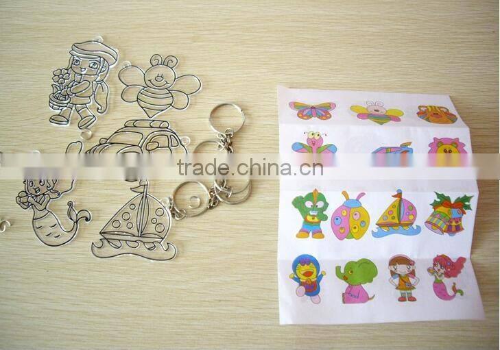 Pervious to light painting with key chain Children's educational parent-child creative DIY coloring of graffiti painted toys