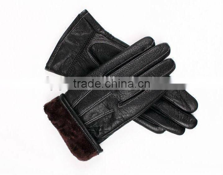 Newly mens Fashion warm genuine leather winter gloves