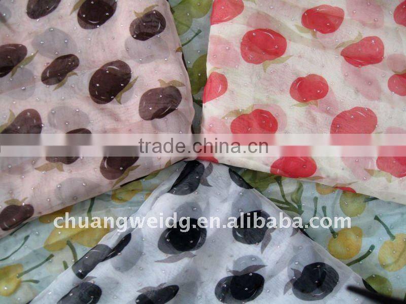 Beautiful printed chiffon fabric