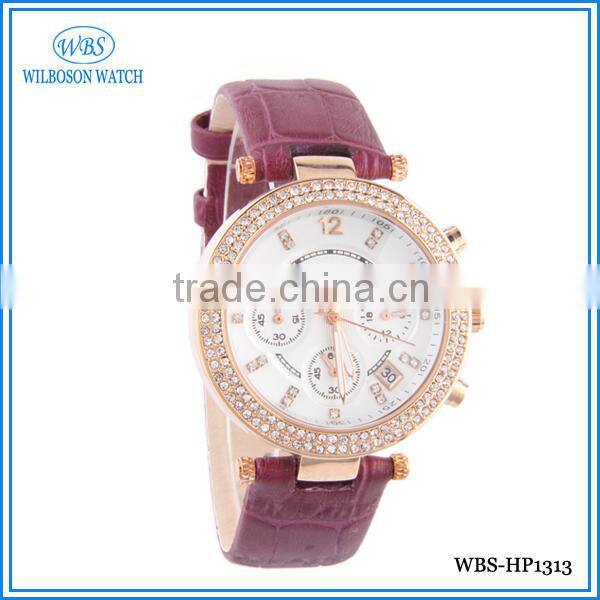 Japan movt large womans bracelet watch