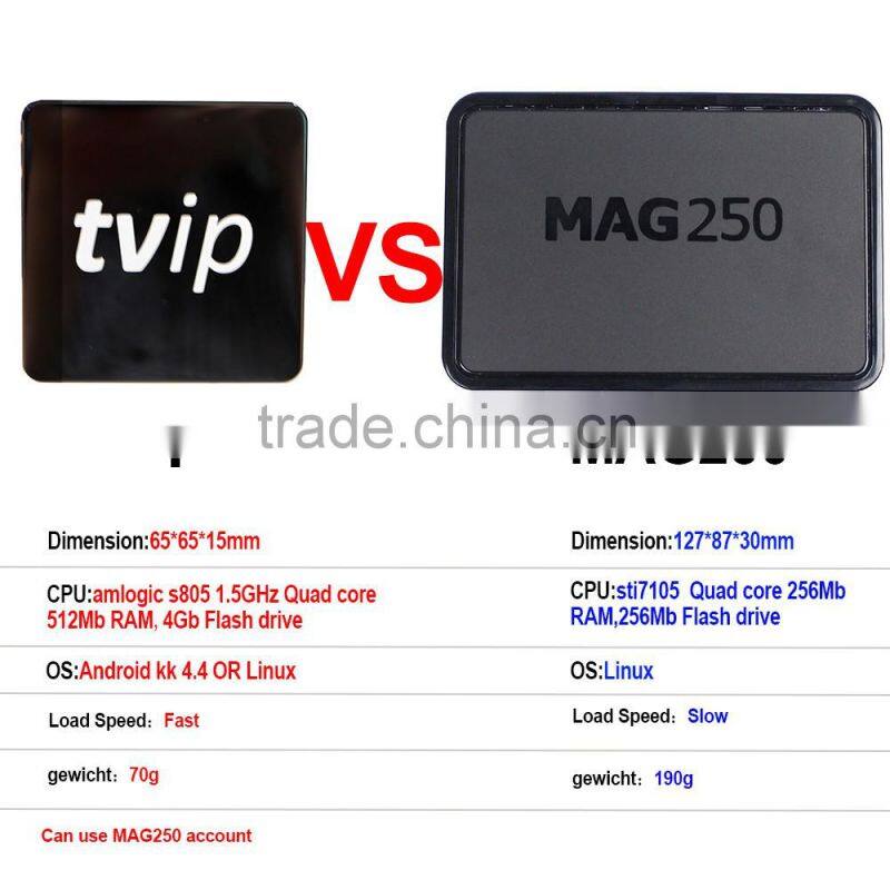 Dual system of TVIP S410, support 4Gb Flash drive Linux or Android IPTV Set Top Box with Arabic channels