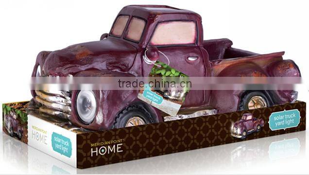 Resin Solar Vintage Pick-Up Truck Garden And Path Light