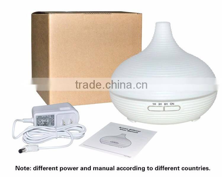 Changing Colored LED Lights Waterless Auto Shut-off Adjustable Mist Wooden Aroma Diffuser Bottle